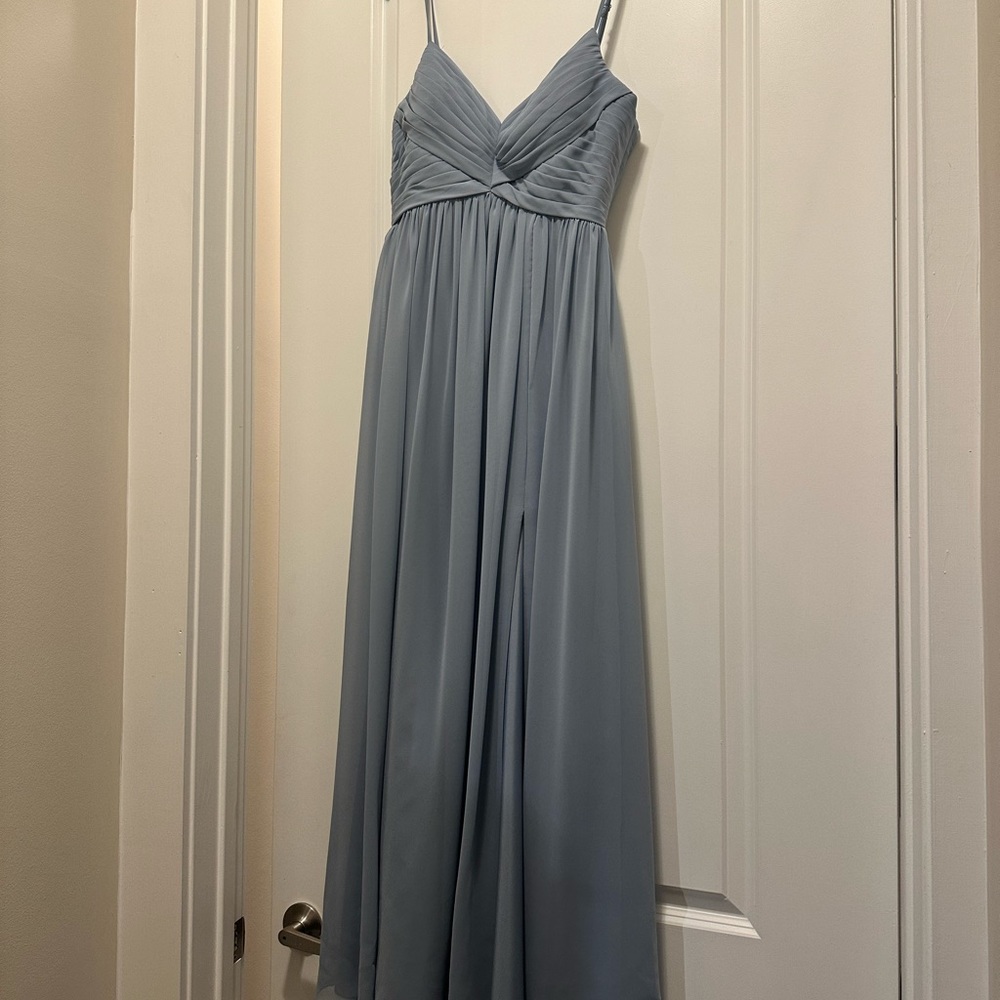 Azazie dusty blue bridesmaid dress size 10